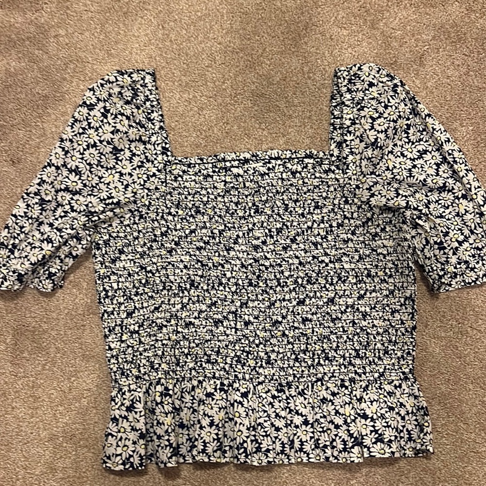 JCrew Floral Top Size Medium